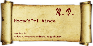 Mocsári Vince névjegykártya