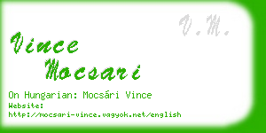 vince mocsari business card